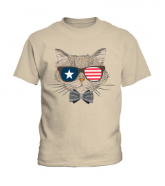 Funny Cat Sunglass flag shirt