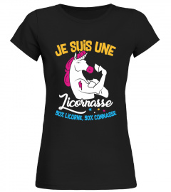 T-Shirt Drole Humour Femme - je suis une licornasse 50% licorne 50% connasse