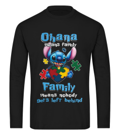 AUTISM STITCH T SHIRT, OHANA MEANS FAMIL