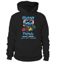 AUTISM STITCH T SHIRT, OHANA MEANS FAMIL