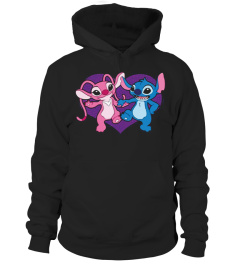 FUNNY COUPLE LIL0 AND STITCH T SHIRT