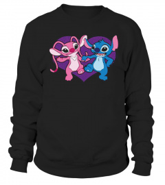 FUNNY COUPLE LIL0 AND STITCH T SHIRT