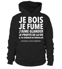 TSHIRT APÉRO ALCOOL HUMOUR DRÔLE - JE BOIS JE FUME