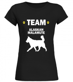 Team Alaskan Malamute Cute Dog Lover Pawprint T-Shirt