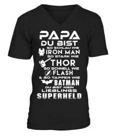 PAPA DU BIST IRONMAN THOR FLASH DU BIST UNSER LIEBLING SUPERHELD T-SHIRT