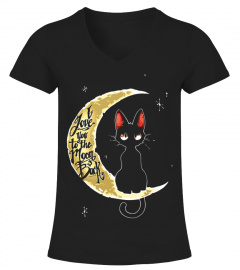 BLACK CAT LOVE YOU TO THE MOON AND BACK