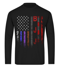 Best Brazilian Jiu Jitsu Belts American Flag  front T Shirt