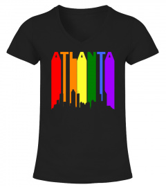 Atlanta Georgia Rainbow LGBT Gay Pride - Men's V-Neck T-Shirt by Canvas