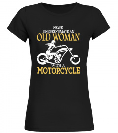 old woman with a motorcycle
