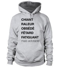 TSHIRT HOMME HUMOUR DRÔLE JB5COLLECTION - CHIANT RÂLEUR OBSÉDÉ FÊTARD FATIGUANT MAIS ADORABLE