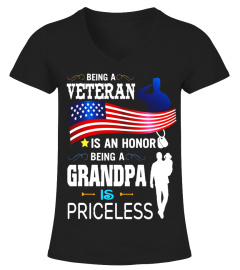 Being A Veteran Is Honor Being A Grandpa Is Priceless TShirt - Limited Edition