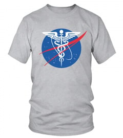 NASA style medical symbol t-shirt grey