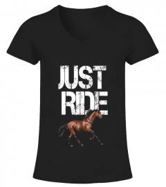 Just Ride Horseback Riding Vintage Distressed Style Tee