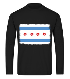 Bullet Hole Chicago Flag T-Shirts