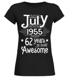 July 1955 62 Years Of Being Awesome T-shirt Born In July - Limited Edition