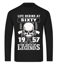 LIFE BEGINS AT SIXTY 1957 THE BIRTH OF LEGENDS T SHIRT