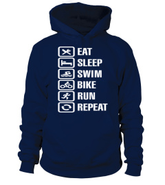 Triathlon   Eat sleep swim bike run repeat  T Shirt best sport team player gift