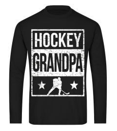 Men's Hockey Grandpa Shirt: Proud Grandpa Ice Hockey Player Gift