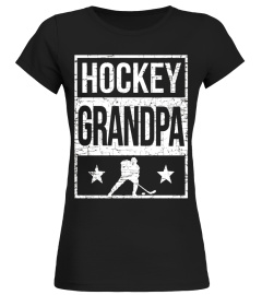 Men's Hockey Grandpa Shirt: Proud Grandpa Ice Hockey Player Gift
