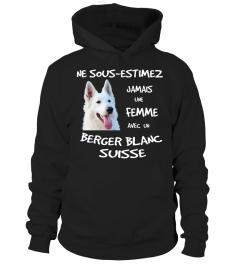 UNE FEMME AVEC UN BERGER BLANC SUISSE