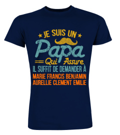 JE SUIS UN PAPA QUI ASSURE TSHIRT PERSONNALISÉ