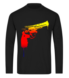 Rainbow Cowboy Revolver Gun Dripping Paint T-Shirt Gift