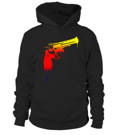 Rainbow Cowboy Revolver Gun Dripping Paint T-Shirt Gift