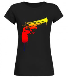 Rainbow Cowboy Revolver Gun Dripping Paint T-Shirt Gift