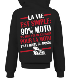 LA VIE EST SIMPLE 90% MOTO  TEE