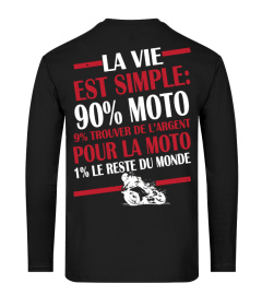 LA VIE EST SIMPLE 90% MOTO  TEE