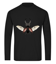 STAG BEETLE WITH OPEN WINGS FLYING TOP