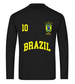 Brazil T-Shirt Number 10 Brazilian Soccer Team Sports Shirt