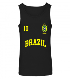 Brazil T-Shirt Number 10 Brazilian Soccer Team Sports Shirt
