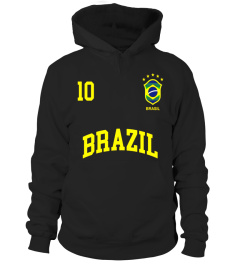 Brazil T-Shirt Number 10 Brazilian Soccer Team Sports Shirt