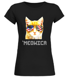 Funny Cat 4th of July T-Shirt 'Meowica