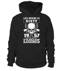 LIFE BEGINS AT SIXTY 1957 THE BIRTH OF LEGENDS T SHIRT