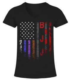 Best Brazilian Jiu Jitsu Belts American Flag  front T Shirt