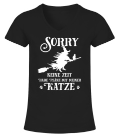 Hoodie Shirt  Sorry Keine Zeit Katze Katzenshirt 