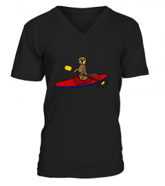  Smiletodaytees Funny Sea Otter Kayaking T shirt
