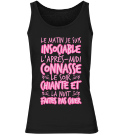 TSHIRT FEMME HUMOUR DRÔLE JB5COLLECTION - INSOCIABLE CONNASSE CHIANTE FAITES PAS CHIER