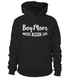 BOY MOM MESSY BLESSED LIFE T-SHIRTS