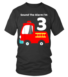 Fire Fighter Truck 3 Year Old Birthday Shirt | 3th Bday