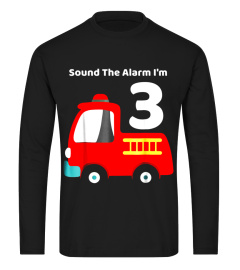 Fire Fighter Truck 3 Year Old Birthday Shirt | 3th Bday