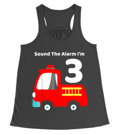 Fire Fighter Truck 3 Year Old Birthday Shirt | 3th Bday