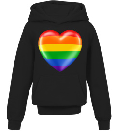 SHINY 3D PRIDE FLAG RAINBOW LOVE HEART I