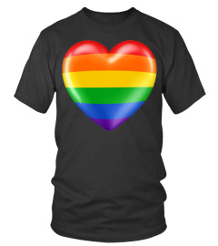 SHINY 3D PRIDE FLAG RAINBOW LOVE HEART I