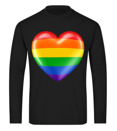 SHINY 3D PRIDE FLAG RAINBOW LOVE HEART I