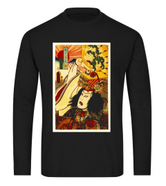Crazy Samurai and the Sun - Vintage Antique Japan Retro Art