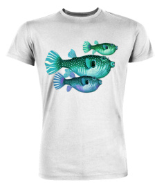 Trio of blue green puffer fish - Tshirt