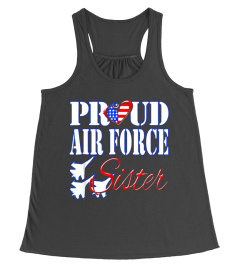 Proud Air Force Sister Shirt US Heart Military Women